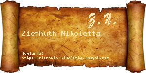 Zierhuth Nikoletta névjegykártya
