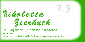 nikoletta zierhuth business card